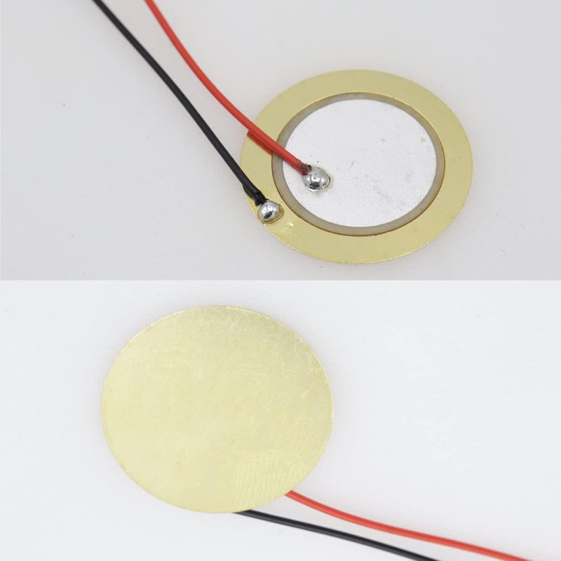 Cheerock Pack of 15 Piezo Disc, 27mm Piezo Discs Transducer with 3.94inch Leads, Acoustic Contact Microphone Piezo Pickup, Piezo Elements for Drum Triggers Microphone Trigger Element CBG Guitar - Image 4